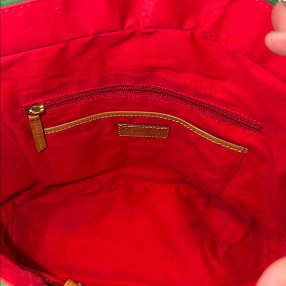 Dooney & Bourke Kelly Green and Tan Leather Shoulder Bag - Picture 7 of 13